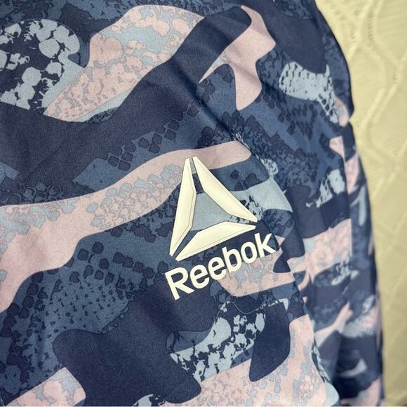 REEBOK | Blue Camouflage Windbreaker Pullover Jacket | Top - Picture 5 of 14